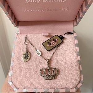 Juicy Couture Silver Crown Necklace